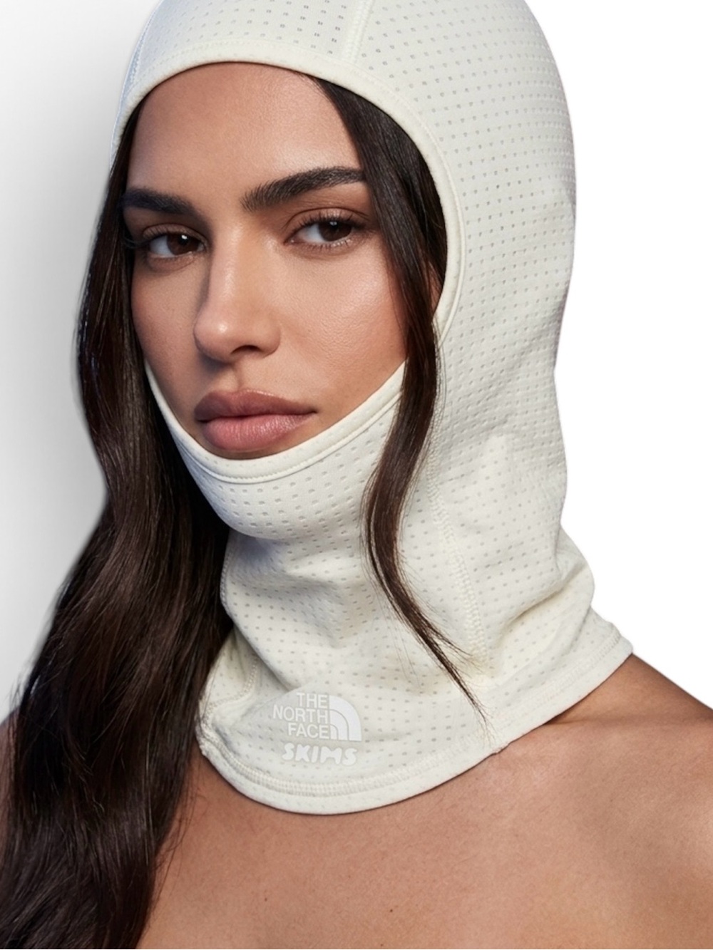 NWT The North Face x SKIMS Dotknit Balaclava Bone Cream S/M